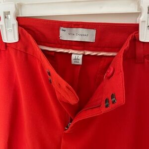 GAP Red Women’s Cropped Trousers size 12 holiday outfit Christmas party